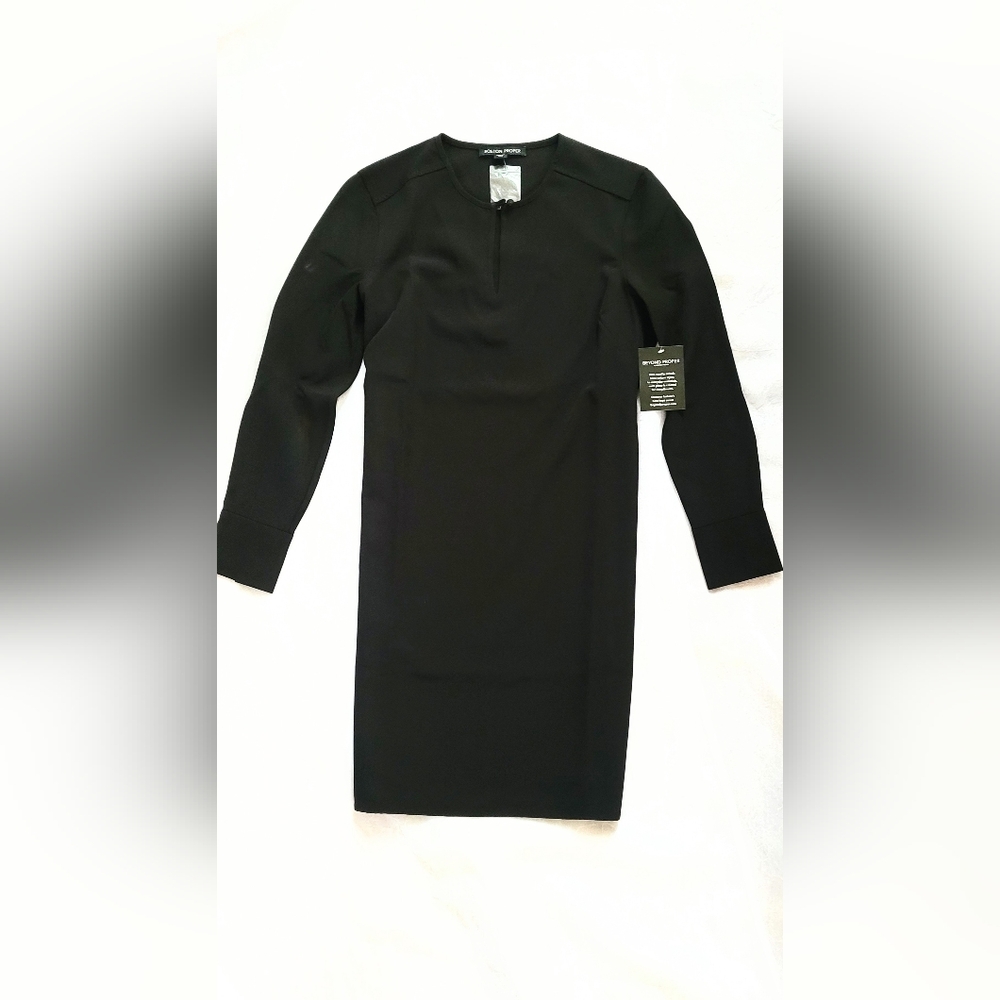NWT! Boston Proper Fall Women's Black Golf Tunic Chic Keyhole Autumn Dress XS